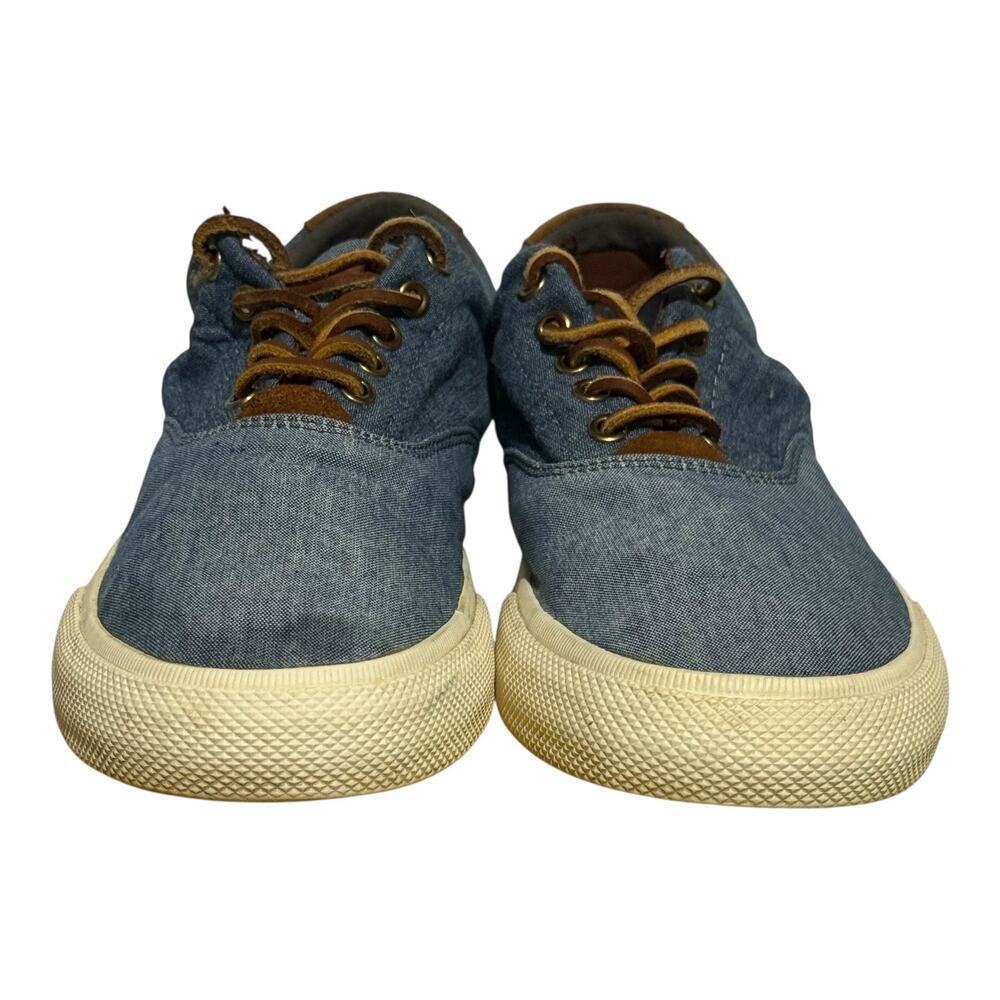 Polo Ralph Lauren Vaughn Chambray Blue Canvas Sneakers Men's Size 11D Low Top - Picture 2 of 9
